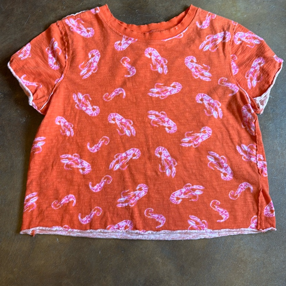 Maeve The Caitlin Boxy T-Shirt Lobster Pattern Size x-small EUC